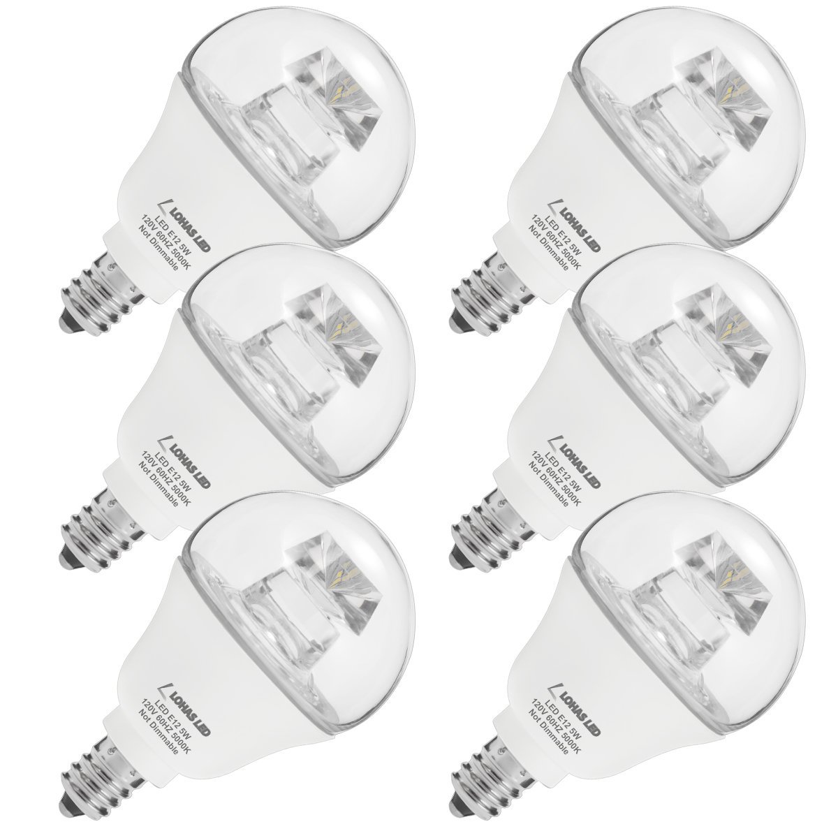 LOHAS LED Globe Candelabra Light Bulbs, 40 Watt Incandescent Equivalent