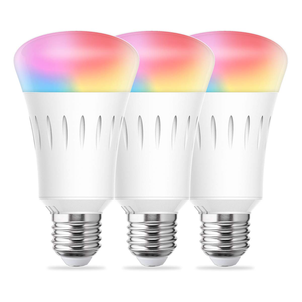 E26 Base 60W Equivalent LED Wireless Smart Home Lighting Compatible with Alexa Google Assistant Daylight Warm and Color Bulbs Dimmable LOHAS Smart Bulb 3Pack Wifi LED Light A19 