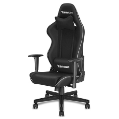 Yansun Massage game chair racing office chair - adjustable massage waist ergonomic leather computer table and chair, Black