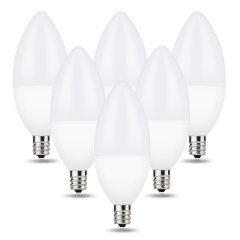LOHAS LED Candelabra Bulb, 6W, 60W Equivalent, Daylight 5000K, E12 Base, 550LM,Ceiling Fan Lights, Chandelier Lighting, 6 Pack