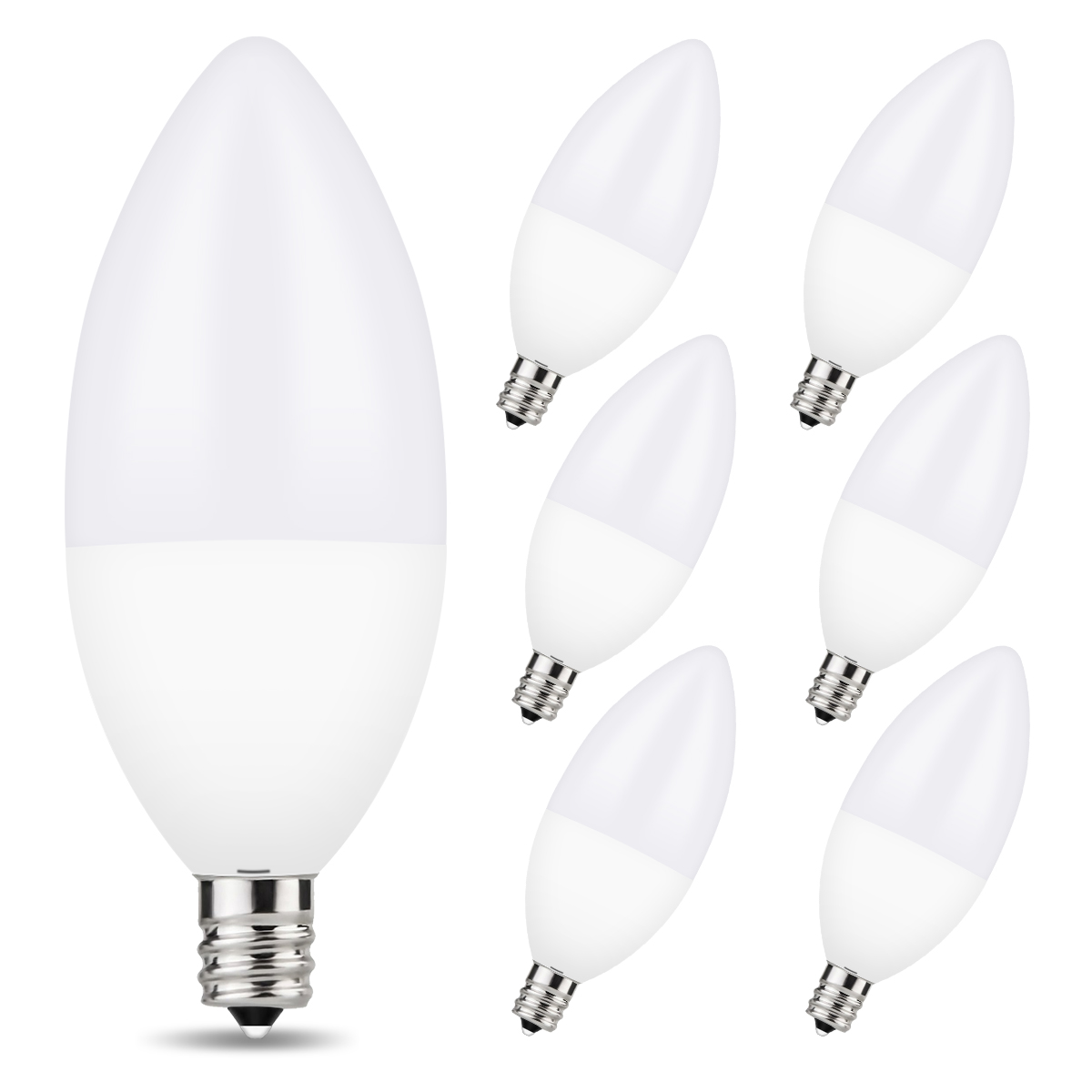 Dimmable Box of 6-60W replacement  LED Candelabra Soft White light bulbs 