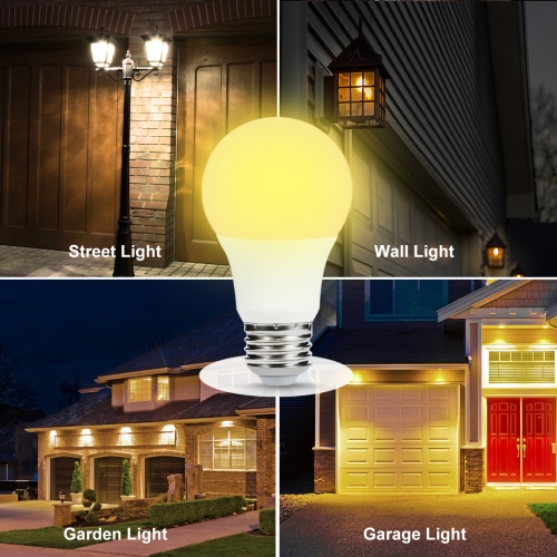 Smart Sensor Light Bulbs Porch Lights LOHAS Dusk to Dwan Light Sensor LED Bulb A19 Automatic Security Light for indoor/Outdoor Lighting 40 Watt Equivalent Warm White Pack of 4 GK Lighting 2700K E26 Base 