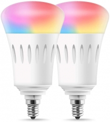 Smart LED Light Bulb 9W 60W Equivalent, Daylight Warm White 2700-6000K, E26 Base No Hub Required, RGB Color Changing Dimmable, 2 Pack
