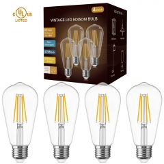 Vintage Edison Style Filament Light Bulb 6W (60 Watt Equivalent), Soft White (2700K)