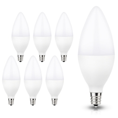 Dimmable E12 LED Candelabra Light Bulbs, 6W(60W Equivalent), 550LM, 5000K Daylight White