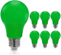 Green Light Bulb, 5W(40W Equivalent), A19  Bulbs with E26 Medium Base