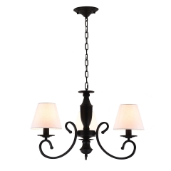 3 Lights Chandelier with Linen Shade