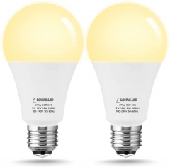 A21 3-Way LED Light Bulbs，Soft White 3000K, Dimmable E26 Base， 2 Pack