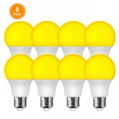 LED Bug Light Bulb Yellow Color Bulb, 9 Watt (60W Equivalent) E26 Medium Base Outdoor Porch Lights