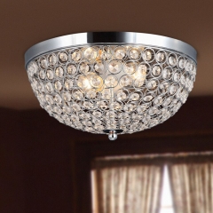 2 Light Elipse Crystal Flush Mount Ceiling Light for Bedroom