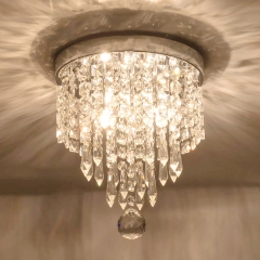 3-Light Pendant Ceiling Lamp Crystal Ball Fixture for Bedroom