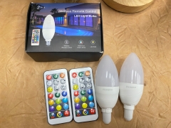 Flaspar Color Changing Light Bulbs Infrared lamps Remote Control, Dimmable 20 Watt Equivalent, 3W 200LM Tunable White 2700K-6500K, E12 Candelabra LED