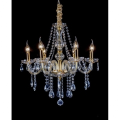 24.5 inch 6 Lights Gold Crystal Chandelier,Elegant Modern Stlye