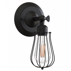 Rustic Wall Lamp with Plug in on/Off Toggle Switch, E26 Black