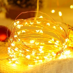 EvaStary Fairy lights for festive decoration, Battery Operated String Lights, 33ft 100 Led IP65 Waterproof, Warm Lights for Christmas