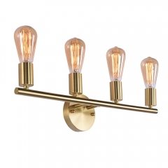 LOHAS Gold Bathroom Vanity Lights,4-Light Wall Sconce without Shade,Industrial Wall Lighting for Farmhouse Mirror Bathroom