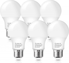 LOHAS A19 LED Bulb, Dimmable, 9W=60W, Daylight 5000K LED Light Bulb, 850 Lumen, E26 Base, 120V Energy-efficient for Living Room, Kitchen, Bedroom,Offi