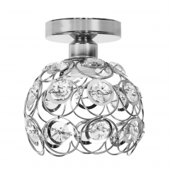 LOHAS 1-Light Silver Romantic Flush Mount LED Ceiling Light Fixture,Modern Crystal Chandelier Lighting, Celling Lamp for Bedroom,Bar,,Bathroom, Living