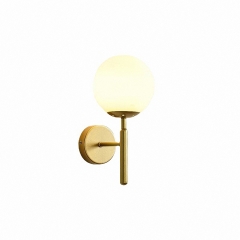 1-Light Gold Mid-Century Globe Modern Simple Industrial Style, Indoor for Bedroom, Living Room, LED Wall Light Fixture
